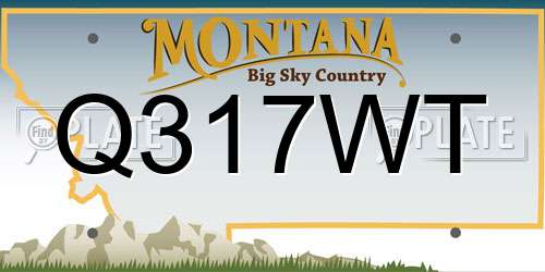 Q317WT Montana License Plate