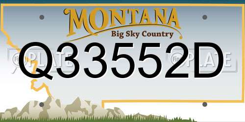 Q33552D Montana License Plate