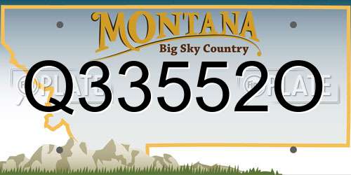 Q33552O Montana License Plate