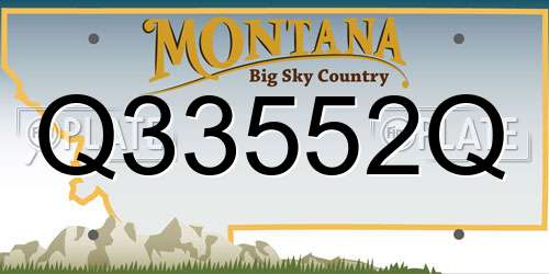 Q33552Q Montana License Plate