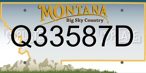 Q33587D Montana License Plate