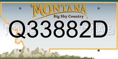 Q33882D Montana License Plate