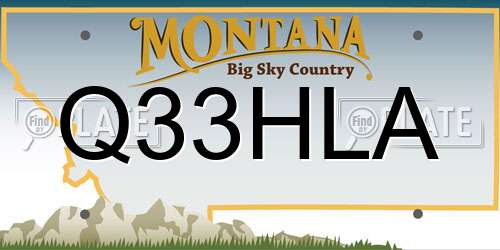 Q33HLA Montana License Plate