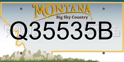 Q35535B Montana License Plate