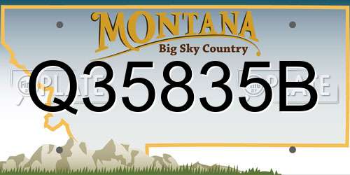 Q35835B Montana License Plate