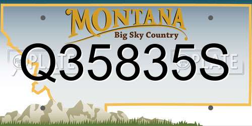 Q35835S Montana License Plate