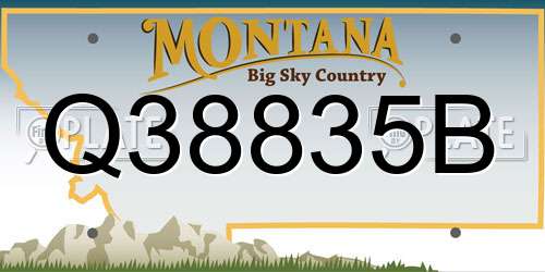 Q38835B Montana License Plate