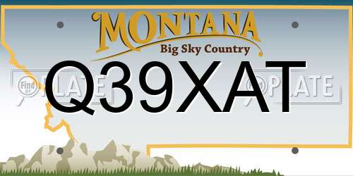 Q39XAT Montana License Plate
