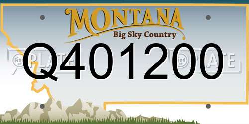 Q401200 Montana License Plate