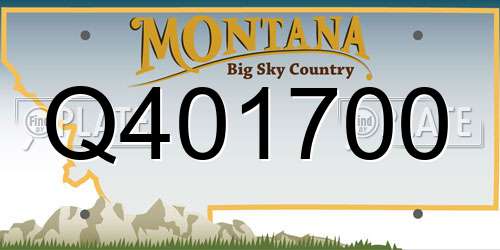 Q401700 Montana License Plate