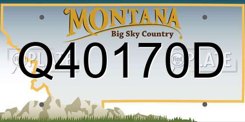 Q40170D Montana License Plate