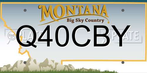 Q40CBY Montana License Plate
