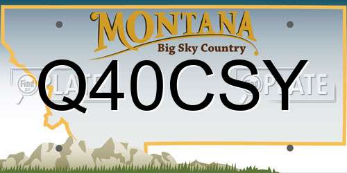 Q40CSY Montana License Plate
