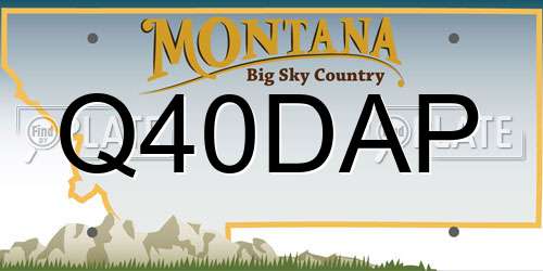 Q40DAP Montana License Plate