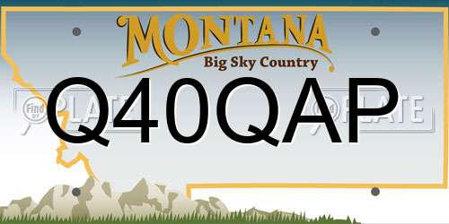 Q40QAP Montana License Plate