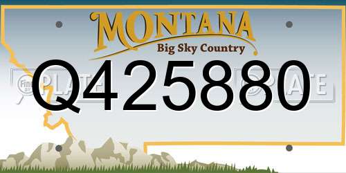Q425880 Montana License Plate