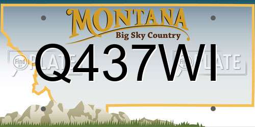 Q437WI Montana License Plate