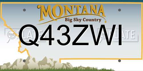 Q43ZWI Montana License Plate