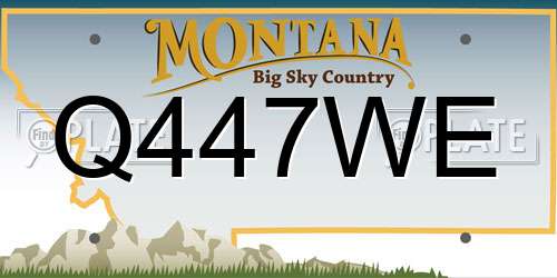 Q447WE Montana License Plate