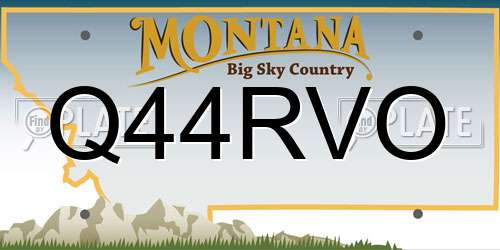 Q44RVO Montana License Plate