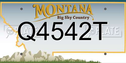 Q4542T Montana License Plate