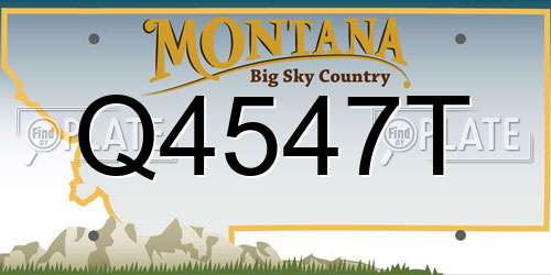 Q4547T Montana License Plate