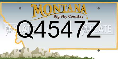 Q4547Z Montana License Plate