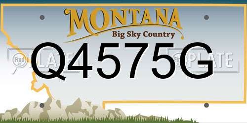 Q4575G Montana License Plate
