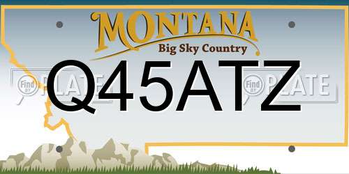 Q45ATZ Montana License Plate