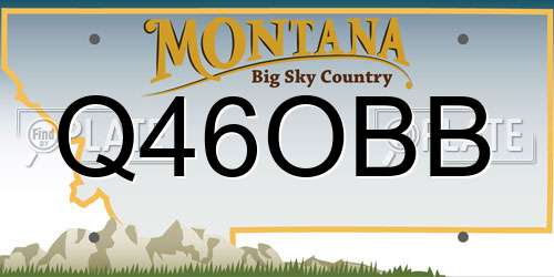 Q46OBB Montana License Plate
