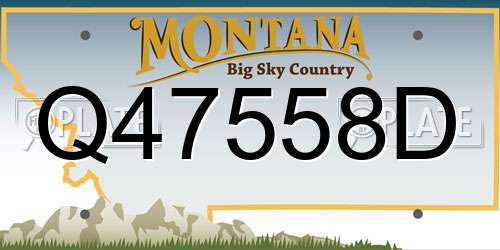 Q47558D Montana License Plate