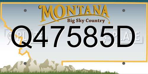 Q47585D Montana License Plate