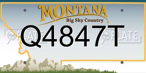 Q4847T Montana License Plate