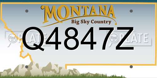 Q4847Z Montana License Plate