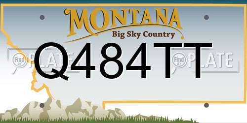 Q484TT Montana License Plate