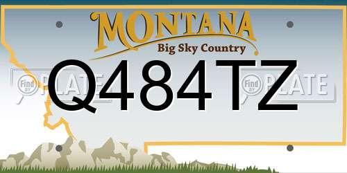 Q484TZ Montana License Plate