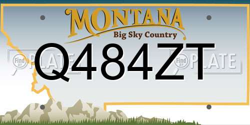 Q484ZT Montana License Plate
