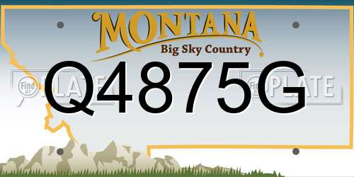 Q4875G Montana License Plate
