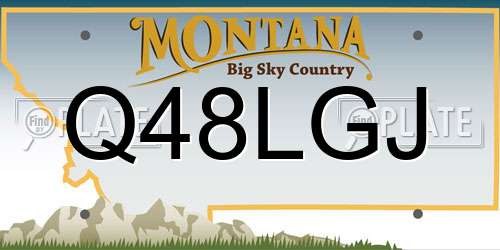 Q48LGJ Montana License Plate