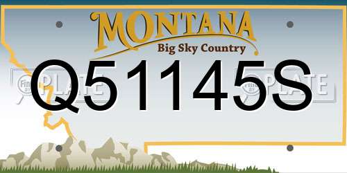 Q51145S Montana License Plate