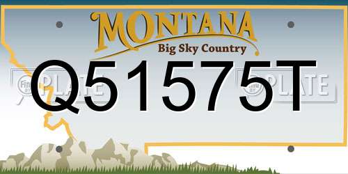 Q51575T Montana License Plate