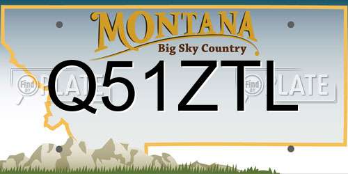 Q51ZTL Montana License Plate