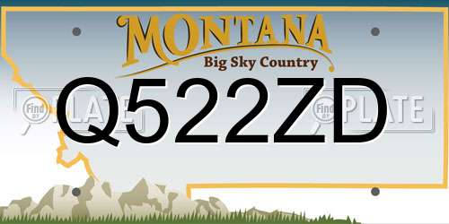 Q522ZD Montana License Plate