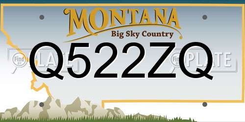 Q522ZQ Montana License Plate