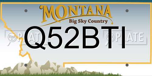 Q52BTI Montana License Plate
