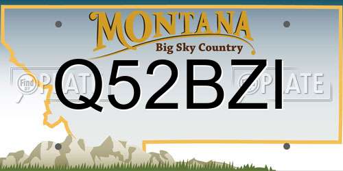 Q52BZI Montana License Plate