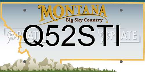 Q52STI Montana License Plate