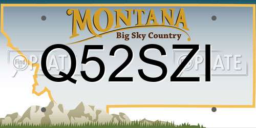 Q52SZI Montana License Plate