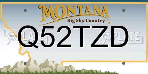 Q52TZD Montana License Plate