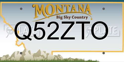 Q52ZTO Montana License Plate
